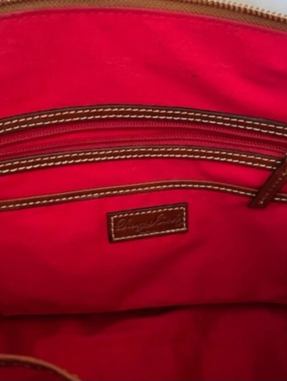 Dooney&Bourke Bordeaux Pebble Leather Maxine Tote Zip Close Tassels Dust Bag EUC